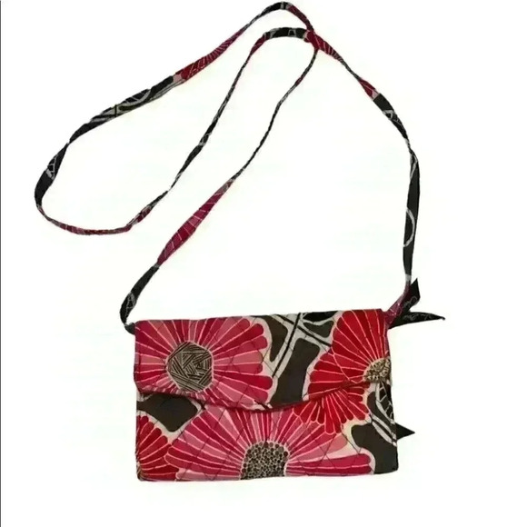 VERA BRADELY WALLET AND CROSSBODY PINK GRAY - Picture 2 of 6